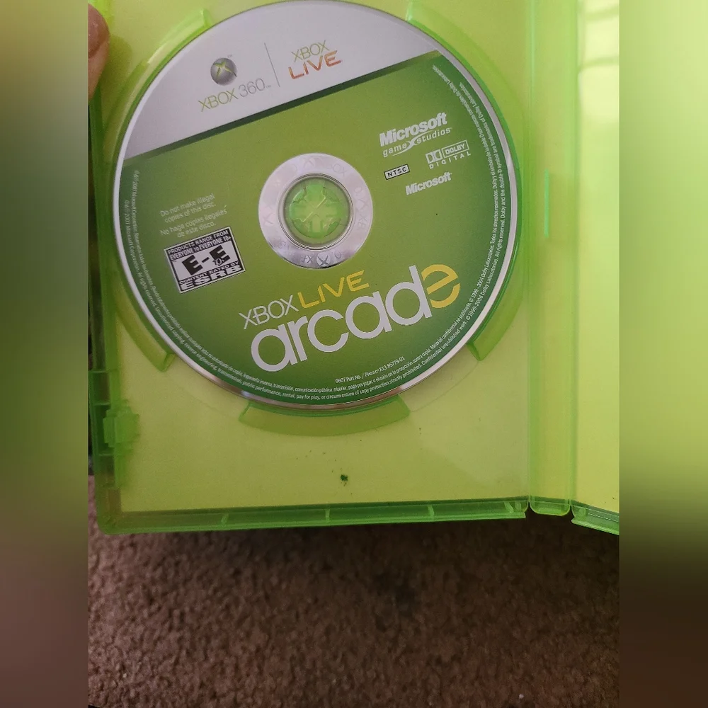 Microsoft Xbox 360 Live Arcade Green Game Case-used Great Condition